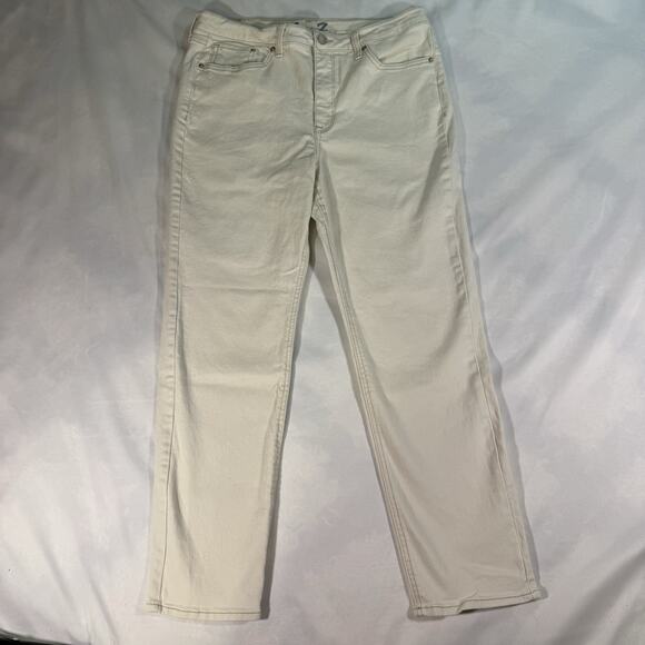 7‎ For All Mankind Jeans White Size 12 Straight Leg Womens - Picture 1 of 8